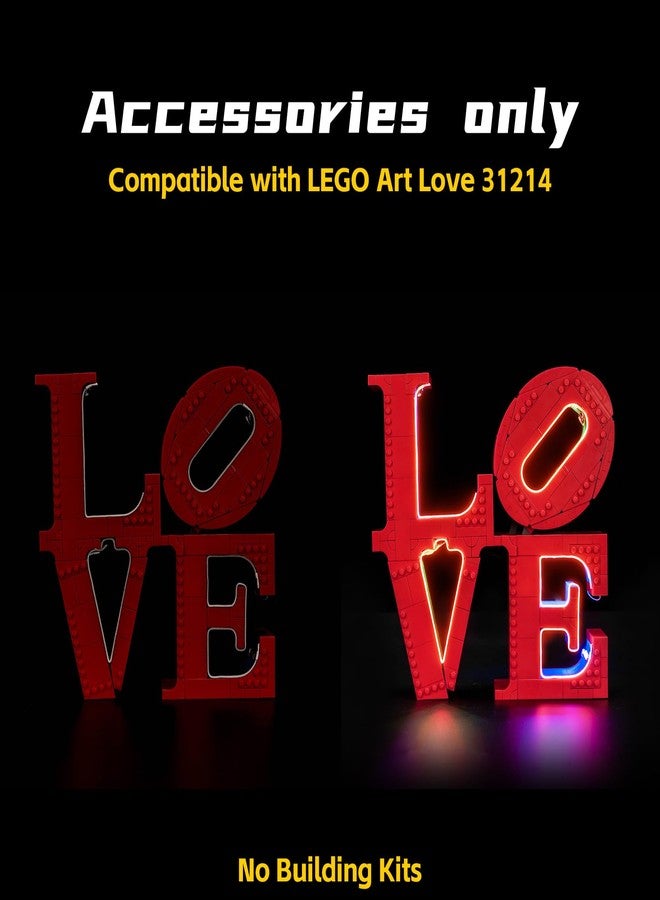 مصباح LED من BrickBling متوافق مع مجسم الحب الفني من ليغو، طقم إضاءة إبداعي متوافق مع ليغو 31214 - أفكار هدايا لعيد الحب - بدون نموذج - Image 3